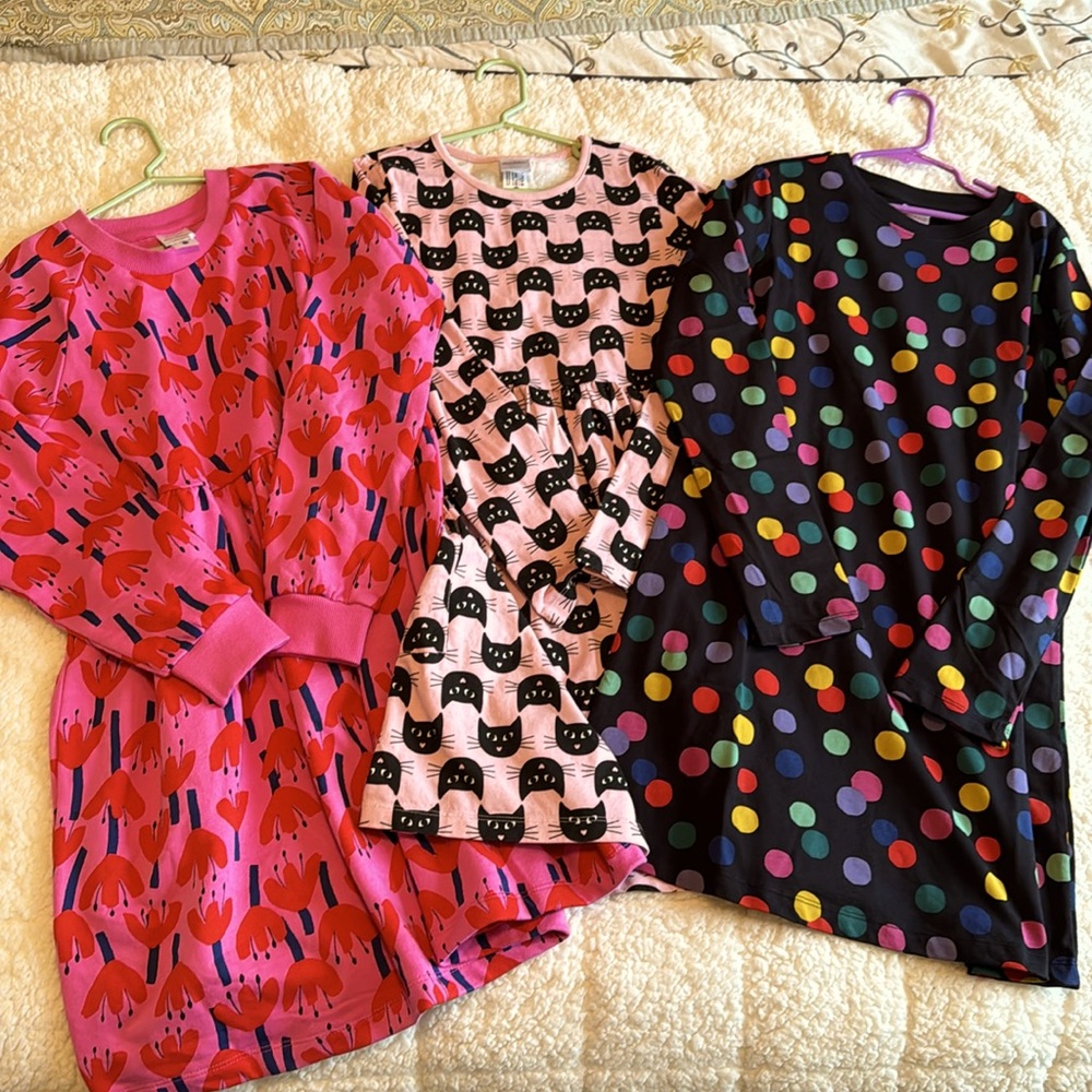 Lot 3 Hanna Andersson New/Like New CUTE Dresses 150/12